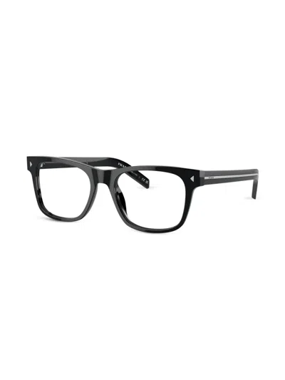 Prada 55mm Rectangular Blue Light Blocking Glasses In Black