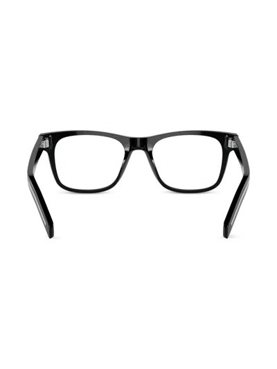 Prada 55mm Rectangular Blue Light Blocking Glasses In Black