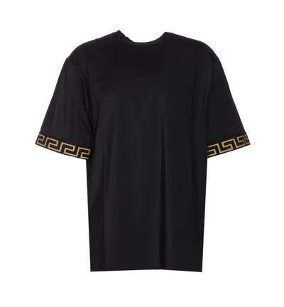 Shop Versace La Greca T-shirt In Black