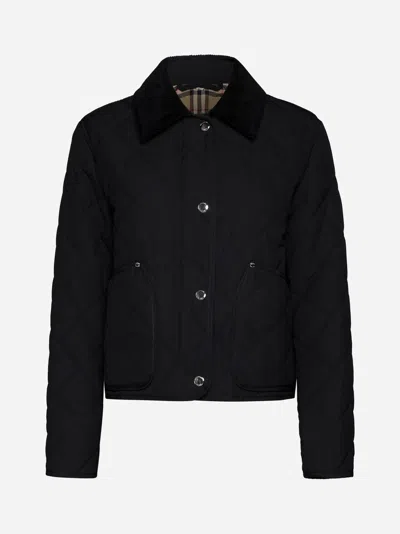 Shop Burberry Lanford Quilted Fabric Jacket In Black