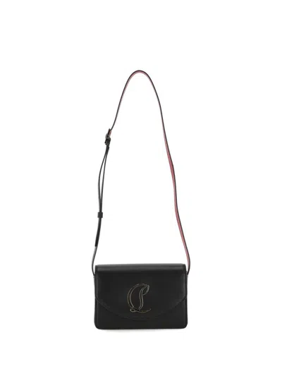 Shop Christian Louboutin Logo Plaque Crossbody Bag In Black