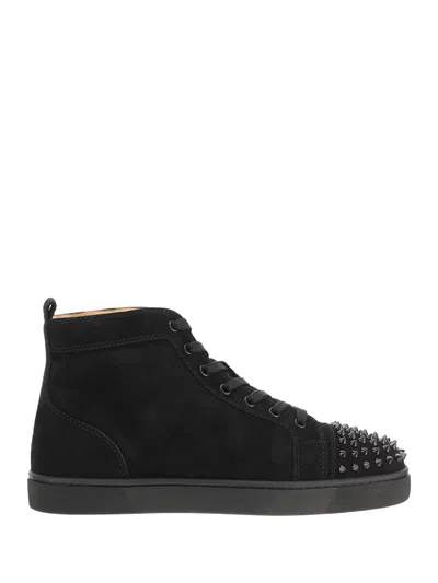 Shop Christian Louboutin Lou Spikes Sneakers In Black/black/bk