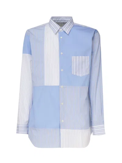 Shop Comme Des Garçons Patchwork Shirt In Blue