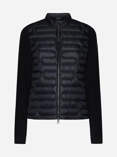 Shop Moncler Padded Nylon And Knit Cardigan In Default Title
