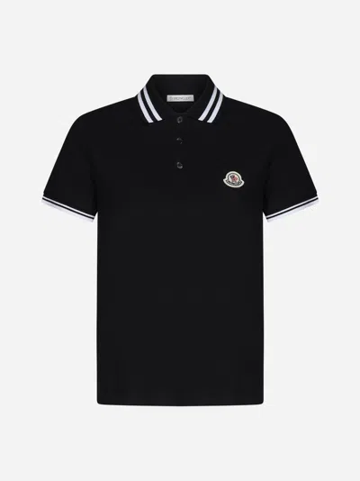 Shop Moncler Logo-patch Cotton Polo Shirt In Default Title