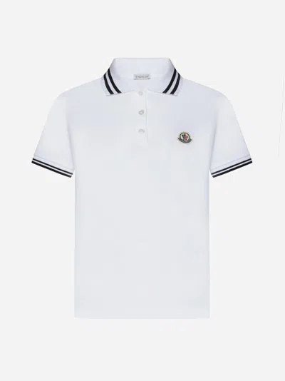 Shop Moncler Logo-patch Cotton Polo Shirt In Default Title