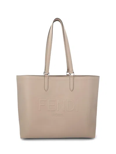 Shop Fendi Roma Logo Embossed Shopper Bag In Default Title