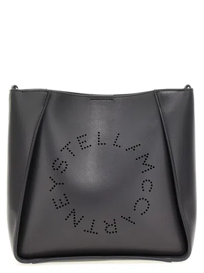Shop Stella Mccartney Stella Logo Mini Crossbody Bag In Gray