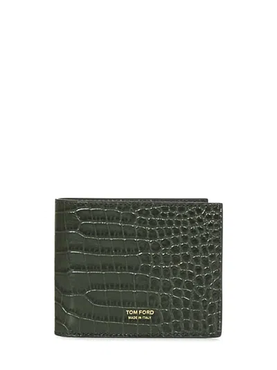 Shop Tom Ford T Line Wallet In Green
