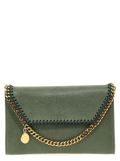 Shop Stella Mccartney Falabella Mini Crossbody Bag In Green