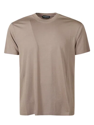 Shop Tom Ford Round Neck T-shirt In Khaki