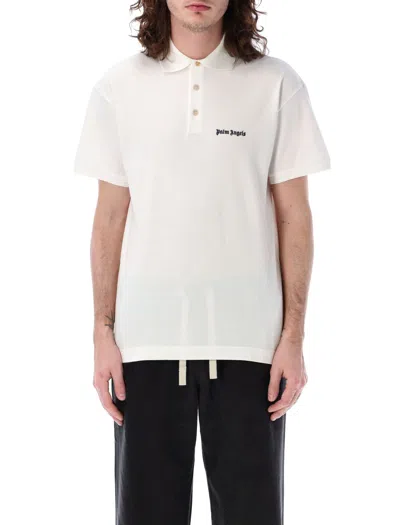 Shop Palm Angels Classic Logo Polo Shirt In White