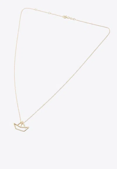 Shop Aliita 9-karat Yellow Gold Barquito Necklace