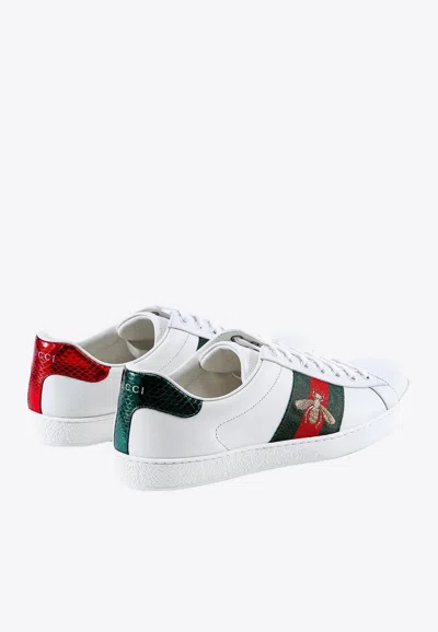 Shop Gucci Ace Embroidered Low-top Sneakers In White