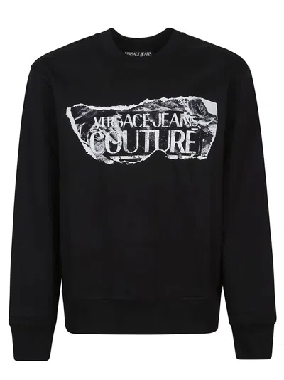 Shop Versace Jeans Couture Logo In Black