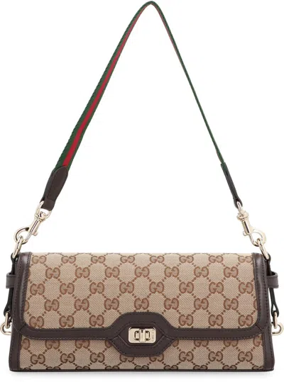 Shop Gucci Luce Small Shoulder Bag In Beige