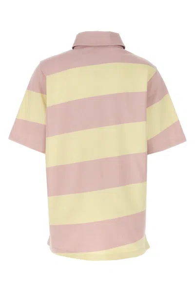 Shop Burberry Women Logo Striped Polo Shirt In Multicolor