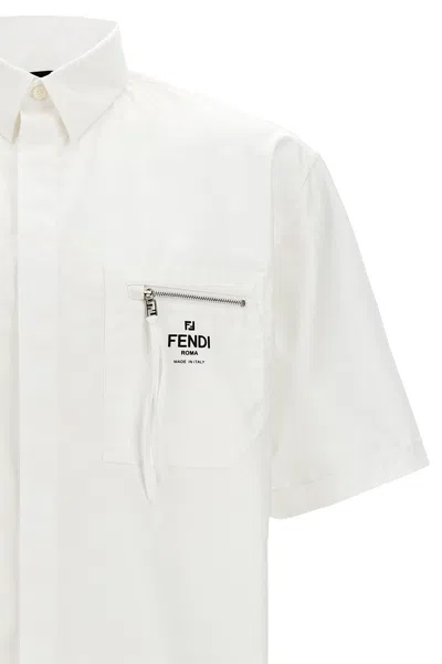 Shop Fendi Men ' Roma' Shirt In White
