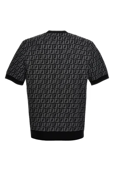 Shop Fendi Men 'ff' Sweater In Black