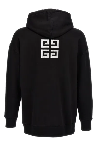 Shop Givenchy Women Flocked Logo Hoodie In Multicolor