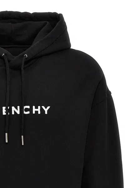 Shop Givenchy Women Flocked Logo Hoodie In Multicolor