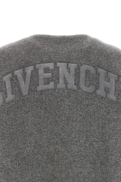 Shop Givenchy Women Logo Bomber Jacket In Gray