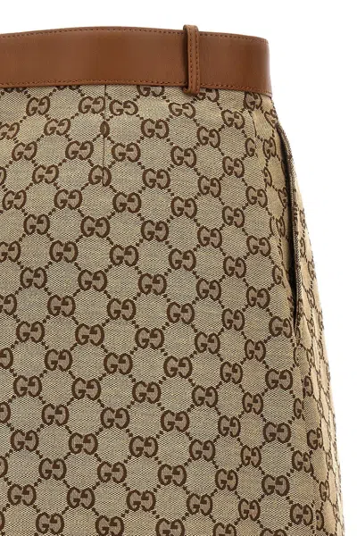 Shop Gucci Women 'gg' Skirt In Cream