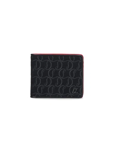 Shop Christian Louboutin Jacquard Monogram Cl Coolcard In Black