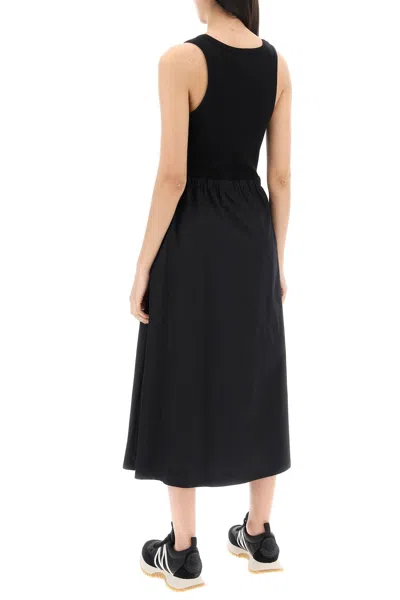 Shop Moncler Two-tone Midi Dress Women In Black