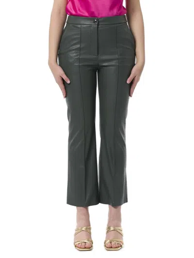 Shop Max Mara Leisure Button Detailed Cropped Trousers In Green
