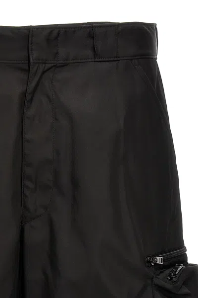 Shop Prada Men Cargo Re-nylon Bermuda Shorts In Black