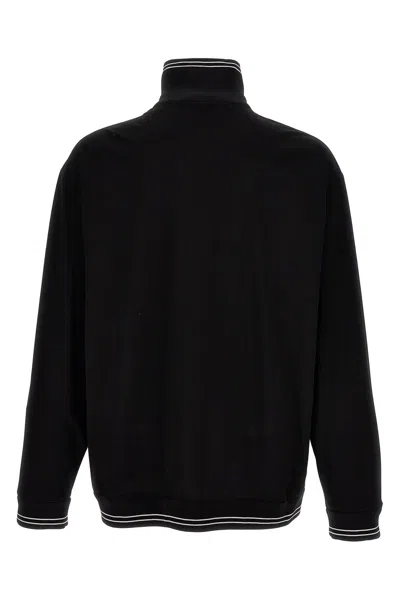 Shop Prada Men Two-material Sweatshirt In Black