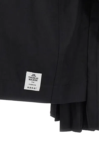 Shop Sacai Women Pleated Shirt In Black