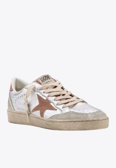 Shop Golden Goose Db Ball Star Leather Low-top Sneakers In Silver