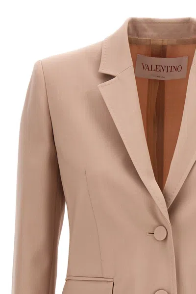 Shop Valentino Garavani Women Blazer  Dry Tailoring Wool In Cream