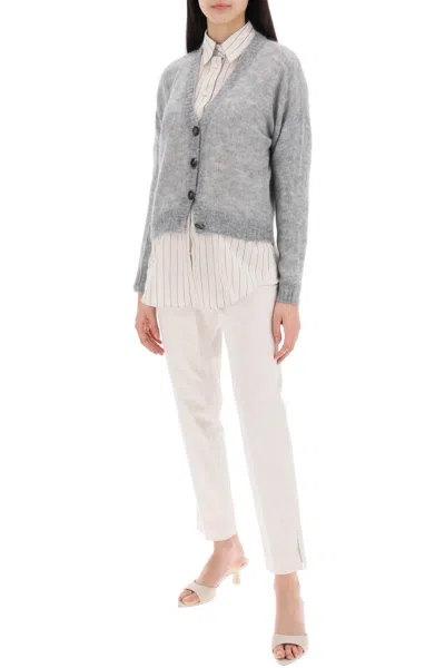 Shop Brunello Cucinelli Short Wool And Mohair Cardigan