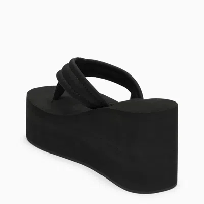 Shop Coperni Black Wedge Sandal With Logo
