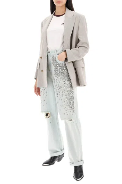 Shop Golden Goose Bleached Jeans With Crystals