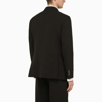 Shop Pt Torino Black Single Breasted Jacket In Wool Blend