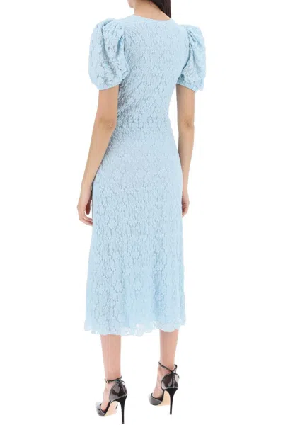 Shop Rotate Birger Christensen Rotate Midi Lace Dress With Puffed Sleeves