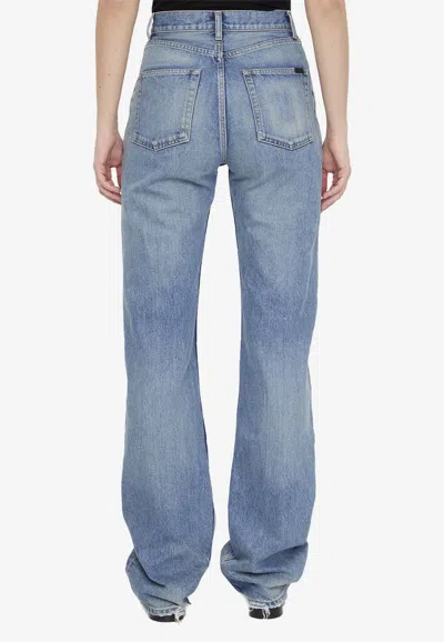 Shop Saint Laurent Charlotte Straight-leg Jeans In Blue