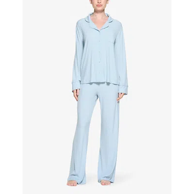 Shop Skims Women's Celeste Soft Lounge Relaxed-fit Long-sleeved Stretch-woven Pyjamas