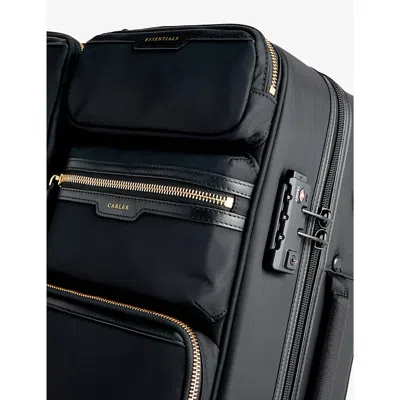 Anya Hindmarch Black Short-haul Four-wheel Recycled-nylon Luggage Case In Black