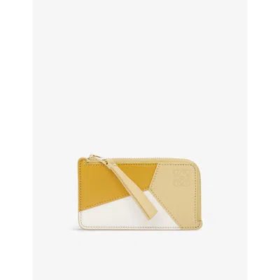 Shop Loewe Sunflower /white Puzzle Leather Card Holder