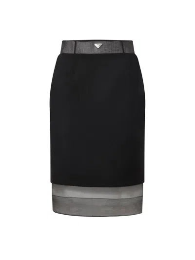Shop Prada Skirt In Black