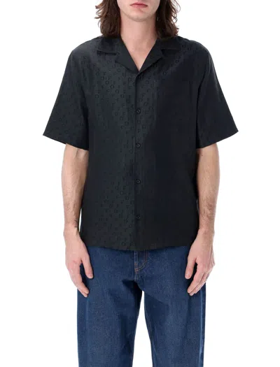 Shop Off-white Off Ao Jacq Silkcot Holiday Shirt In Black