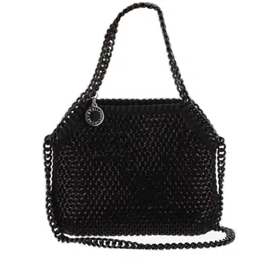 Shop Stella Mccartney Falabella Chain-linked Embellished Mini Tote Bag In Black