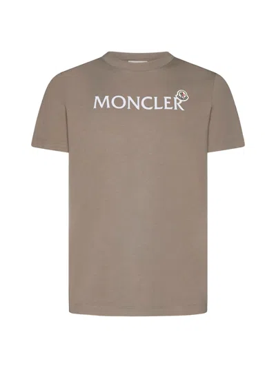Shop Moncler T-shirt In Beige