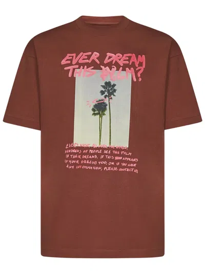 Shop Palm Angels T-shirt In Brown