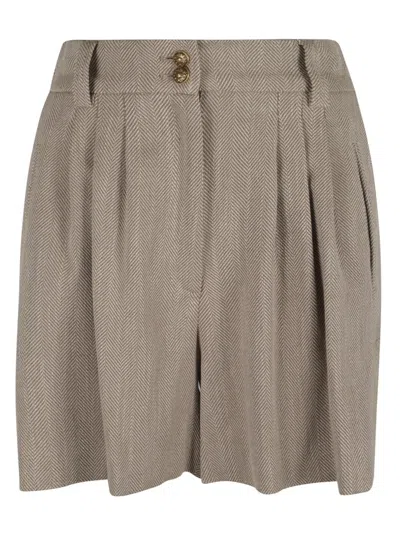 Shop Golden Goose Elastic Waist Patterned Shorts In Dark Olive